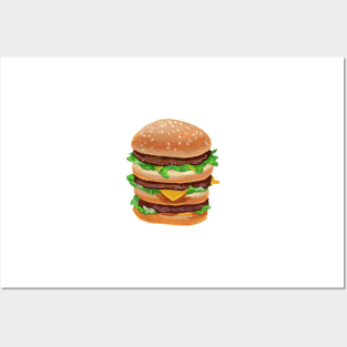 Three level tall burger Posters and Art